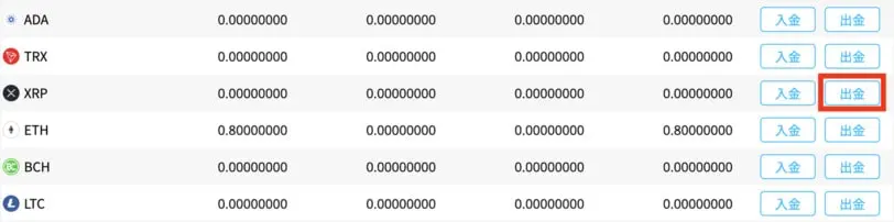 BITPoint出金手順1